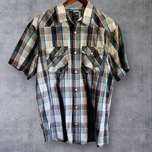 The North Face Men’s Brown & Blue Button Front Shirt
